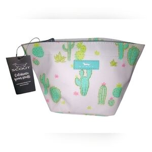 Scout Cactus Print Cosmetic Pouch in Mint, Pink and White